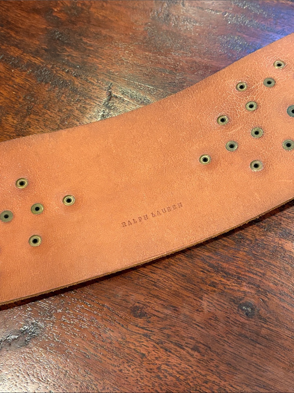 Vintage Ralph Lauren Suede Leather Wide Studded Corset Belt Distressed Brown M - Picture 7 of 15
